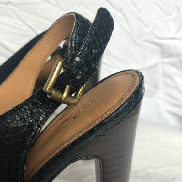 Coach Embossed Leather Open Toe Booties - Picture 5 of 7
